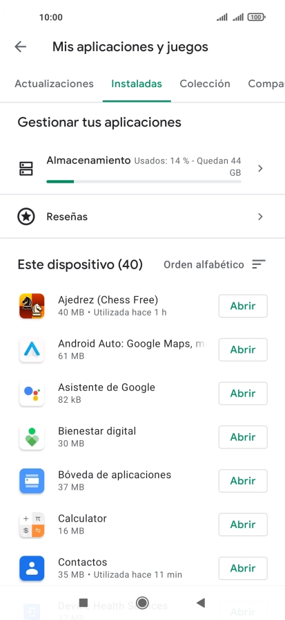 Pulsa la app deseada.