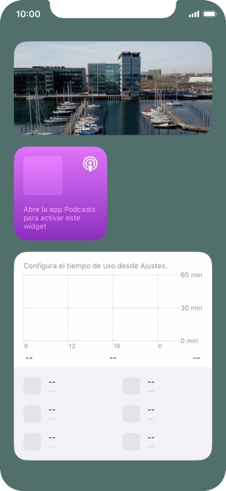 Pulsa el grupo de widgets deseado durante unos instantes.