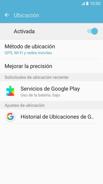 Pulsa Método de ubicación.