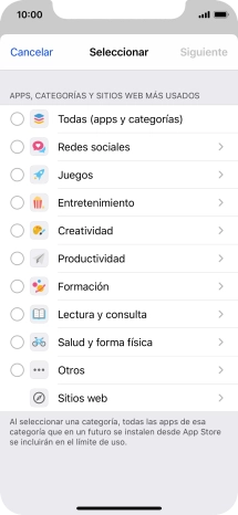 Pulsa las categorías deseadas.