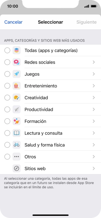 Pulsa las categorías deseadas.