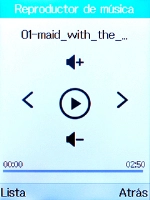 Pulsa la tecla de navegación para reproducir el archivo de música deseado.