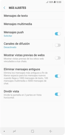 Pulsa Mensajes de texto.