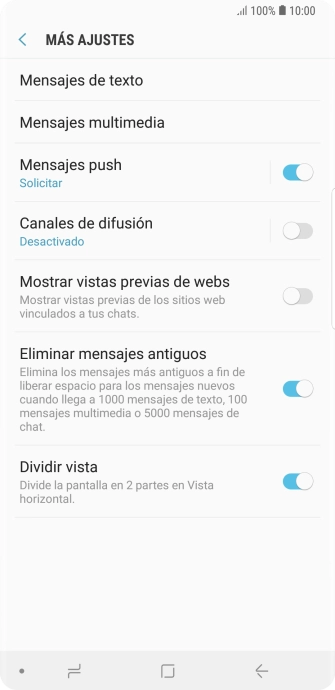 Pulsa Mensajes de texto.