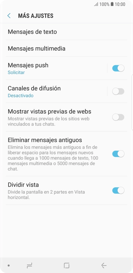 Pulsa Mensajes de texto.
