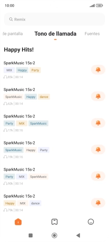 Pulsa los timbres de llamada deseados para escucharlos.
