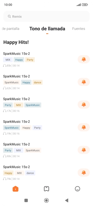 Pulsa los timbres de llamada deseados para escucharlos.