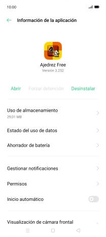Pulsa Uso de almacenamiento.