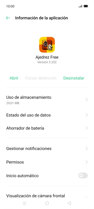 Pulsa Uso de almacenamiento.