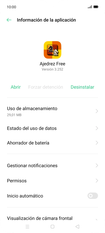 Pulsa Uso de almacenamiento.