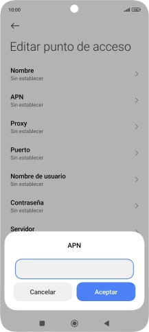 Introduce airtelwap.es y pulsa Aceptar.