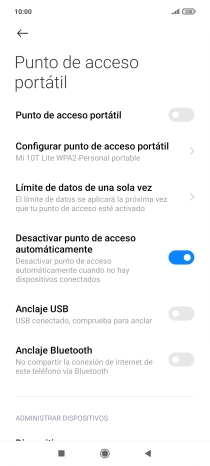 Pulsa Configurar punto de acceso portátil.