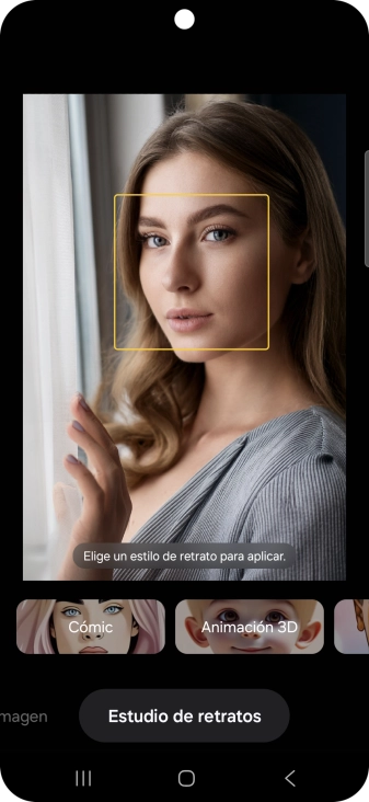 Para cambiar a diferentes estilos de los retratos, pulsa Estudio de retratos.