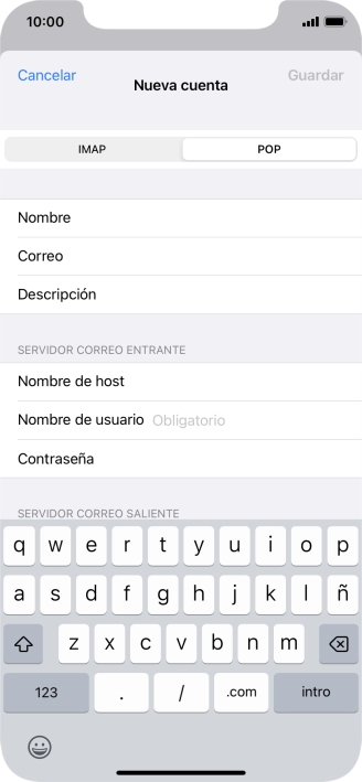 Pulsa Nombre de usuario e introduce el nombre de usuario de tu cuenta de correo electrónico.