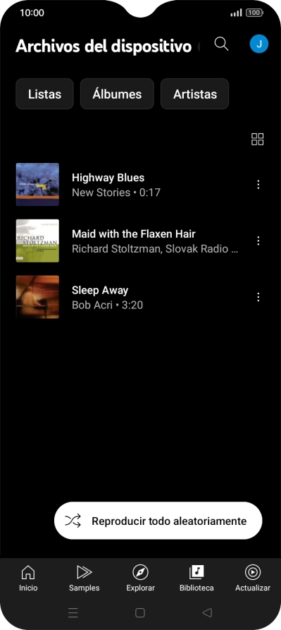 Pulsa el archivo de música deseado.
