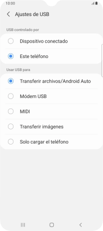 Pulsa Transferir archivos/Android Auto.