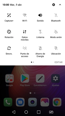 Pulsa Modo avión para activar o desactivar la función.