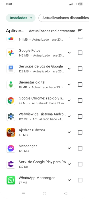 Pulsa la app deseada.