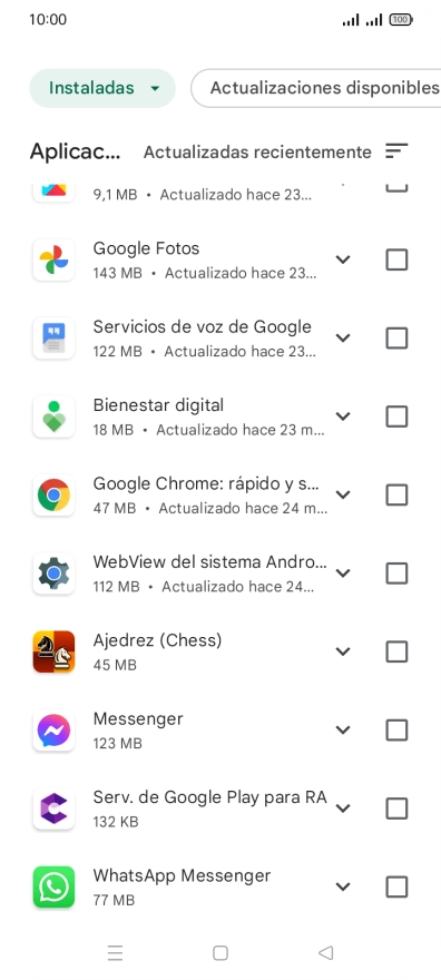 Pulsa la app deseada.