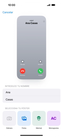 Pulsa una categoría y sigue las indicaciones de la pantalla para seleccionar y configurar la imagen o fotografía deseada para tu póster de contacto.
