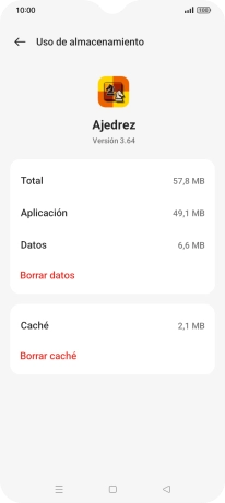 Pulsa Borrar caché.