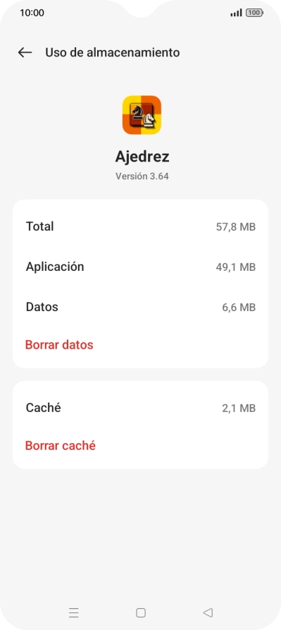 Pulsa Borrar caché.
