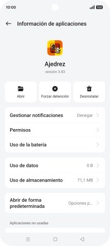 Pulsa Uso de almacenamiento.