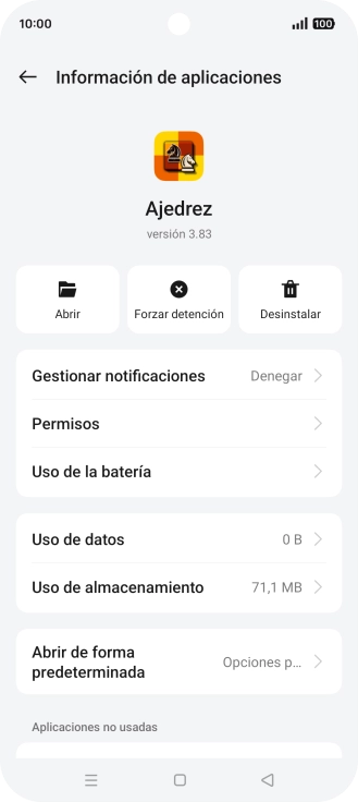 Pulsa Uso de almacenamiento.