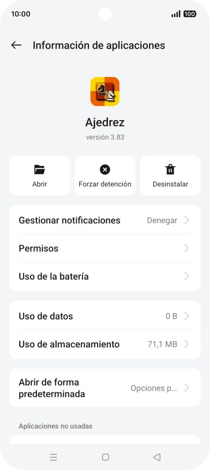 Pulsa Uso de almacenamiento.