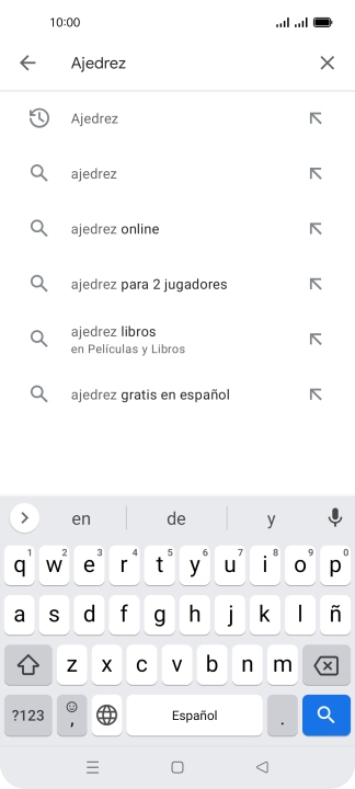 Introduce el nombre del tema o de la app y pulsa el icono de búsqueda.