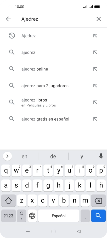 Introduce el nombre del tema o de la app y pulsa el icono de búsqueda.