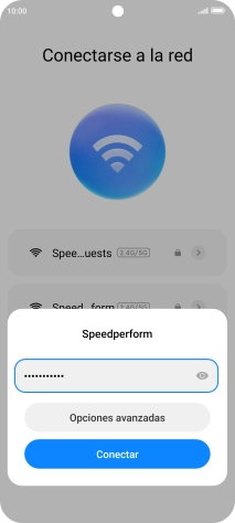 Introduce la contraseña de la red wifi y pulsa Conectar.