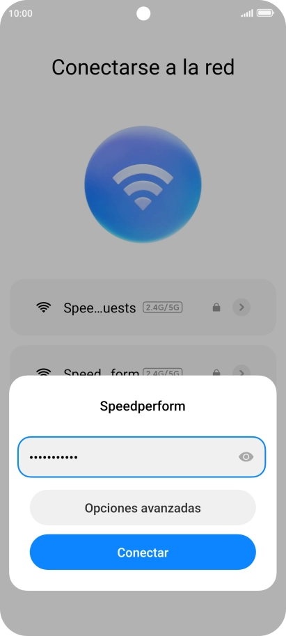 Introduce la contraseña de la red wifi y pulsa Conectar.