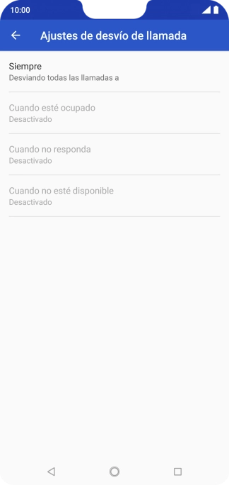 Pulsa el tipo de desvío deseado.