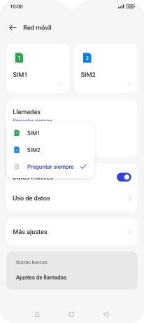 Pulsa el ajuste deseado.
