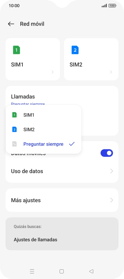 Pulsa el ajuste deseado.