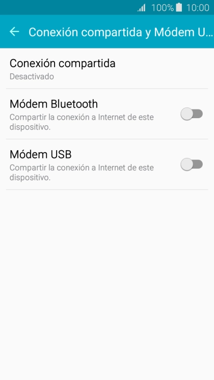 Pulsa Conexión compartida.