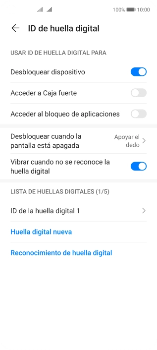 Pulsa  el indicador junto a los ajustes deseados para activarlos o desactivarlos.