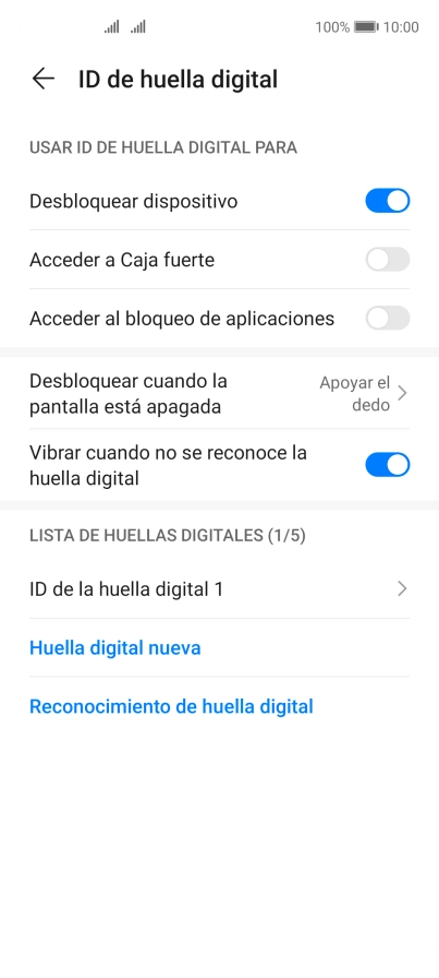 Pulsa  el indicador junto a los ajustes deseados para activarlos o desactivarlos.