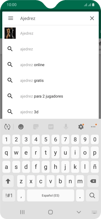Introduce el nombre del tema o de la app y pulsa el icono de búsqueda.