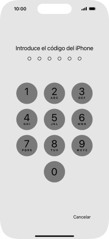 Utiliza el código de seguridad que has creado. La app está ahora bloqueada.