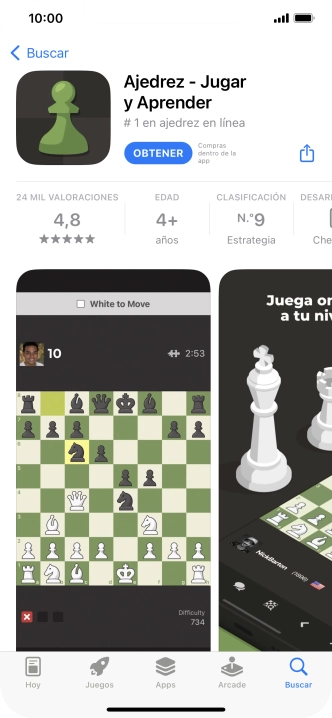 Pulsa OBTENER y sigue las indicaciones de la pantalla para instalar la app.
