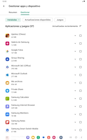 Pulsa la app deseada.