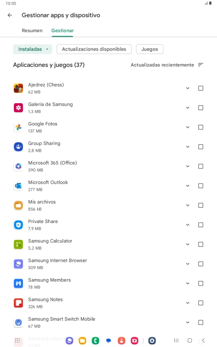 Pulsa la app deseada.