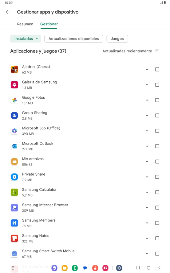 Pulsa la app deseada.