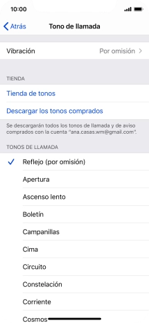 Pulsa los timbres de llamada deseados para escucharlos.