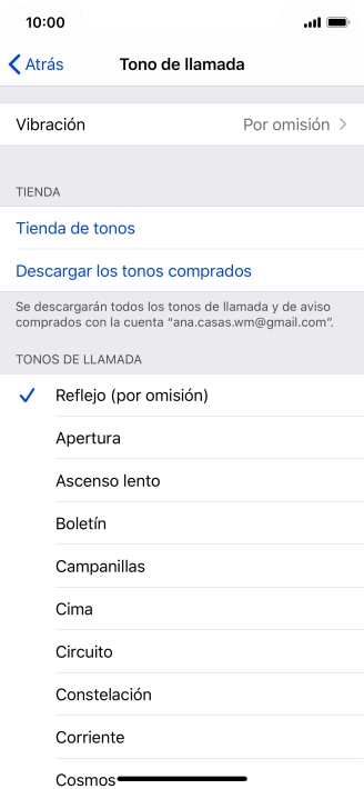 Pulsa los timbres de llamada deseados para escucharlos.