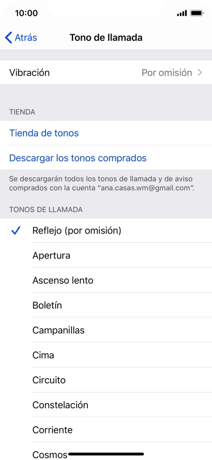 Pulsa los timbres de llamada deseados para escucharlos.