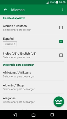 Mantén pulsado el idioma deseado hasta que aparezca un menú emergente en la pantalla.