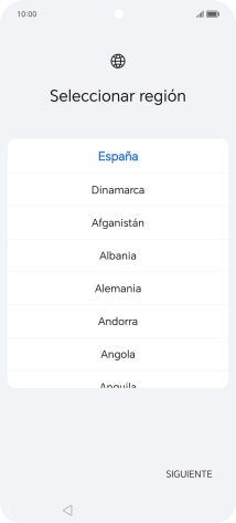 Pulsa el país o el área deseados.